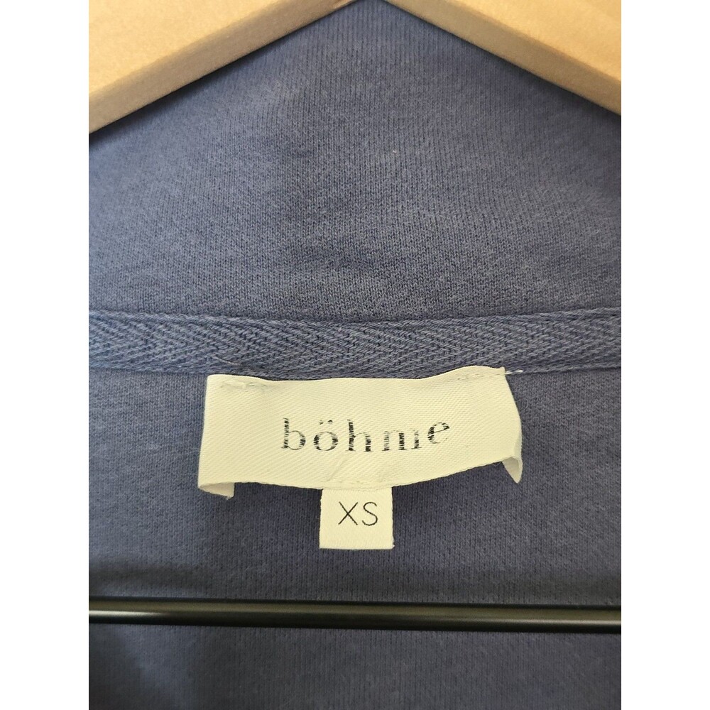 Bohme Women's XS Blue Cropped Quarter Zip Sweatshirt Jogger Pants 2 Piece Set - Picture 8 of 13
